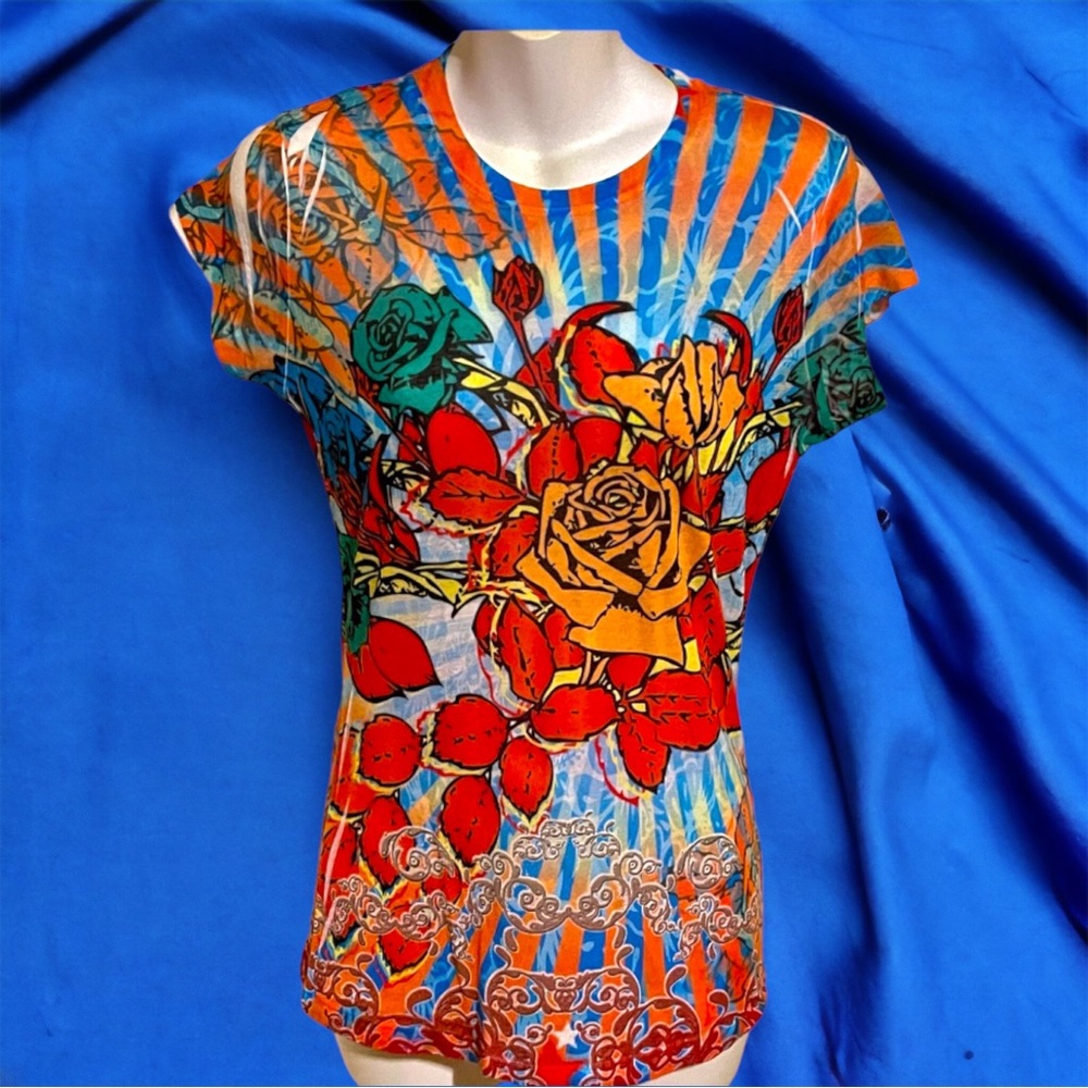 LOVE STITCH Floral Graphic Tee 💕~ Women Size MEDIUM